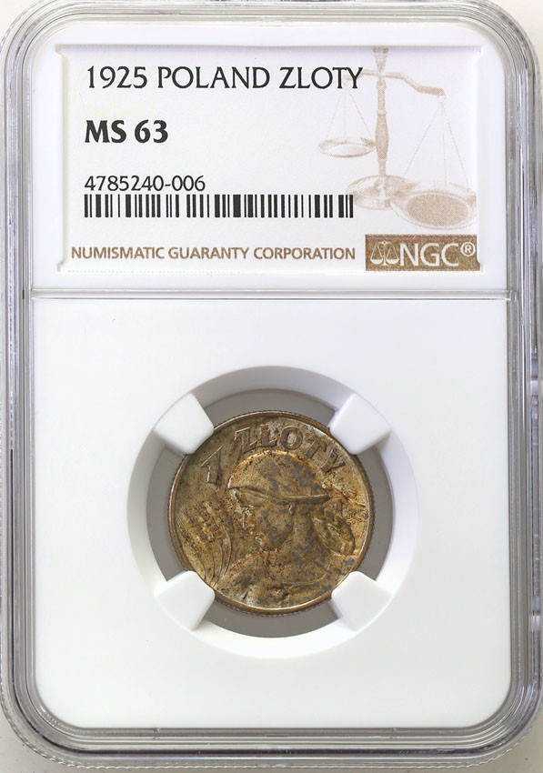 II RP. 1 złoty 1925 Londyn NGC MS63